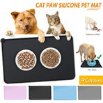 Silicone Pet Feeding Mat Dog Cat Food Bowl Placemat Waterproof Non-Slip Easy Clean - Blue