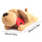 Pet Puppy Cat Soft Plush Toy Heartbeat Sleeping Buddy Dog Behavioral Anxiety Aid - Top-Down View