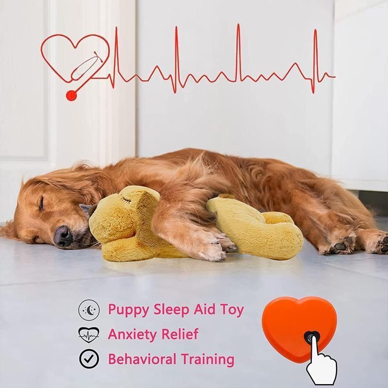 Pet Puppy Cat Soft Plush Toy Heartbeat Sleeping Buddy Dog Behavioral Anxiety Aid