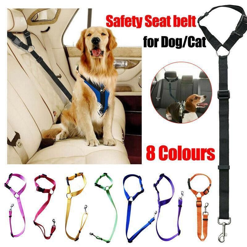 Adjustable Pet Dog Car Clip Lead Harness Strap for Vehicle Travel Restraint Use - Pink, Adjustable