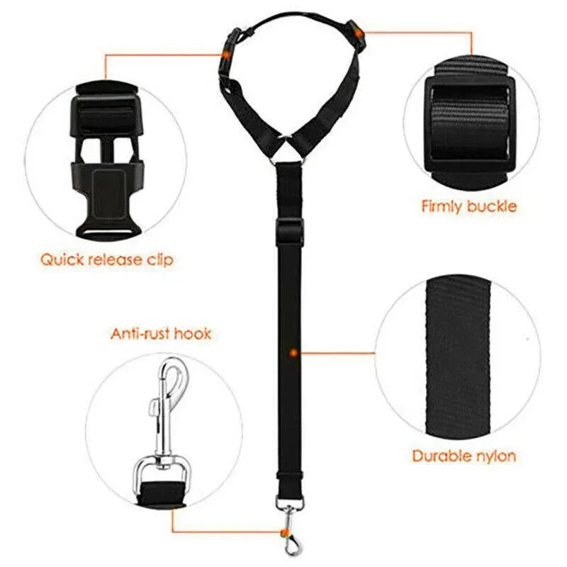 Adjustable Pet Dog Car Clip Lead Harness Strap for Vehicle Travel Restraint Use - Pink, image 4