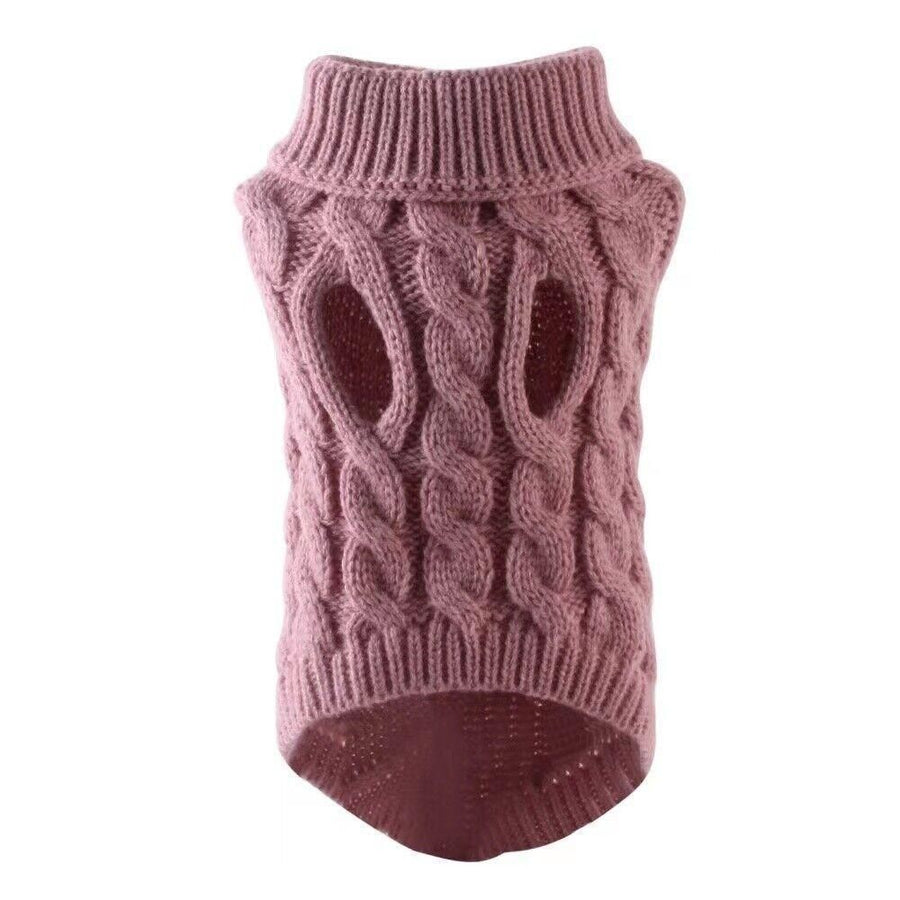Puppy Dog Jumper Winter Warm Knitted Sweater Pet Clothes Small Dogs Coat Thermal XL - Beige