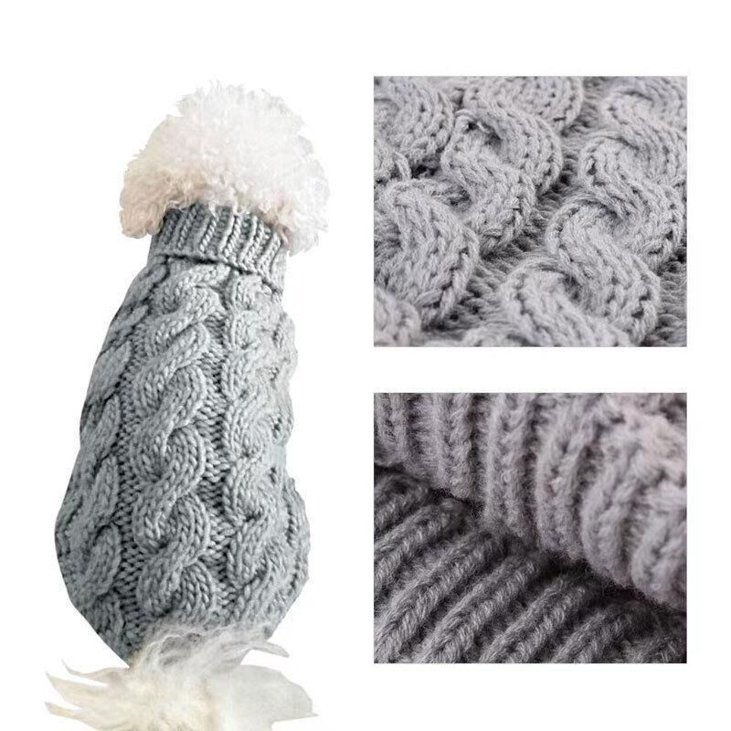 Puppy Dog Jumper Winter Warm Knitted Sweater Pet Clothes Small Dogs Coat Thermal XL - Black
