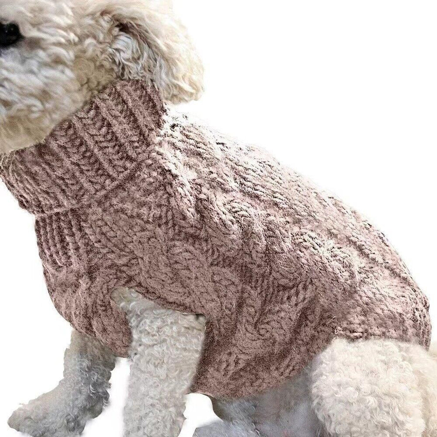 Puppy Dog Jumper Winter Warm Knitted Sweater Pet Clothes Small Dogs Coat Thermal XL - Black