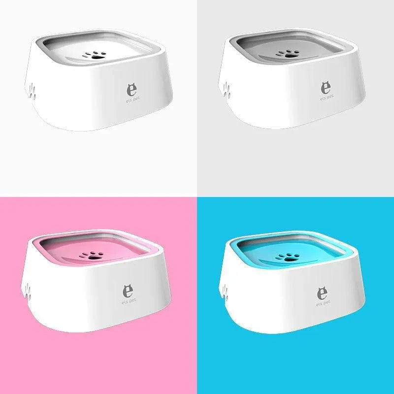 1.5L Pet Water Bowl No-Spill Design Slow Drinking Feeder with Non-Slip Base - Blue