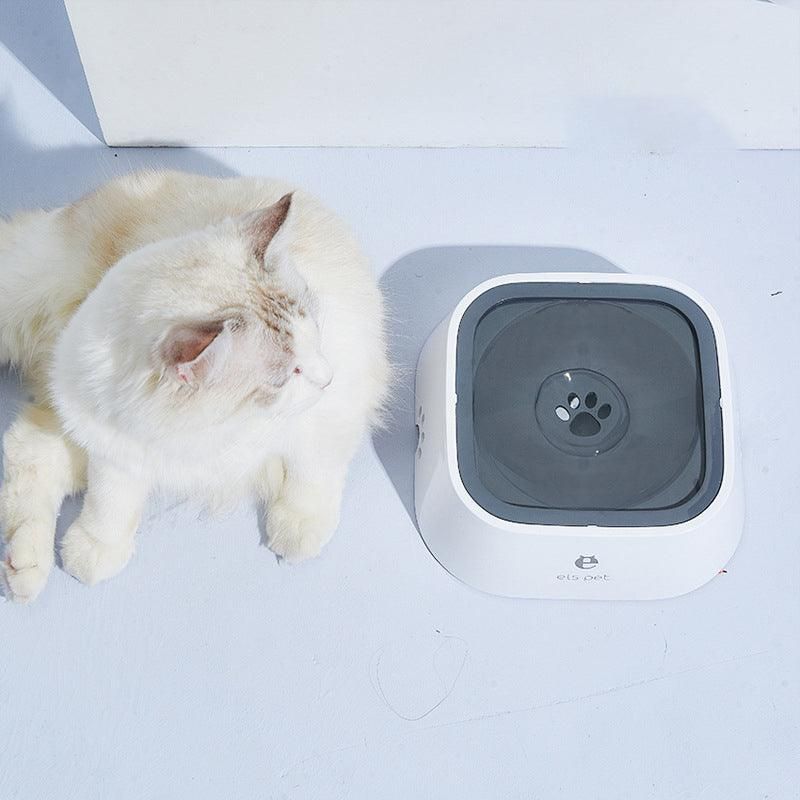 1.5L Pet Water Bowl No-Spill Design Slow Drinking Feeder with Non-Slip Base - Blue