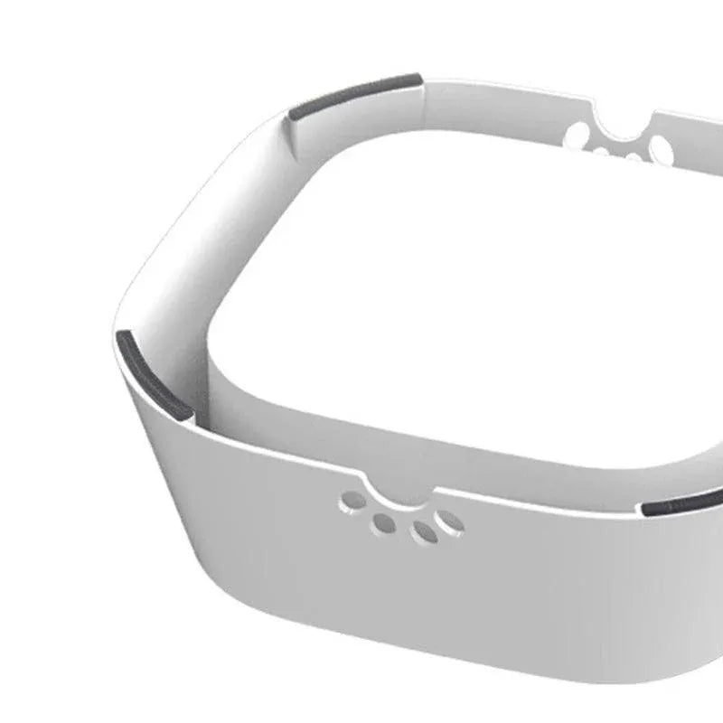 1.5L Pet Water Bowl No-Spill Design Slow Drinking Feeder with Non-Slip Base - White