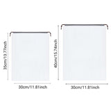 25PCS Portable Travel Shoe Bags Sport Storage Pouch Drawstring Dust Organizer - White-30*35cm - Side View