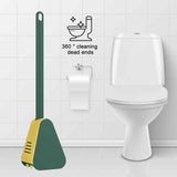 Golf Toilet Brush Long-Handled Toilet Brush Wall-Mounted Silicone Toilet Brush - Green - 45-Degree Angle