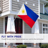 Large Philippines Flag 90 x 150 cm Outdoor Indoor Polyester with Eyelets - Top-Down View