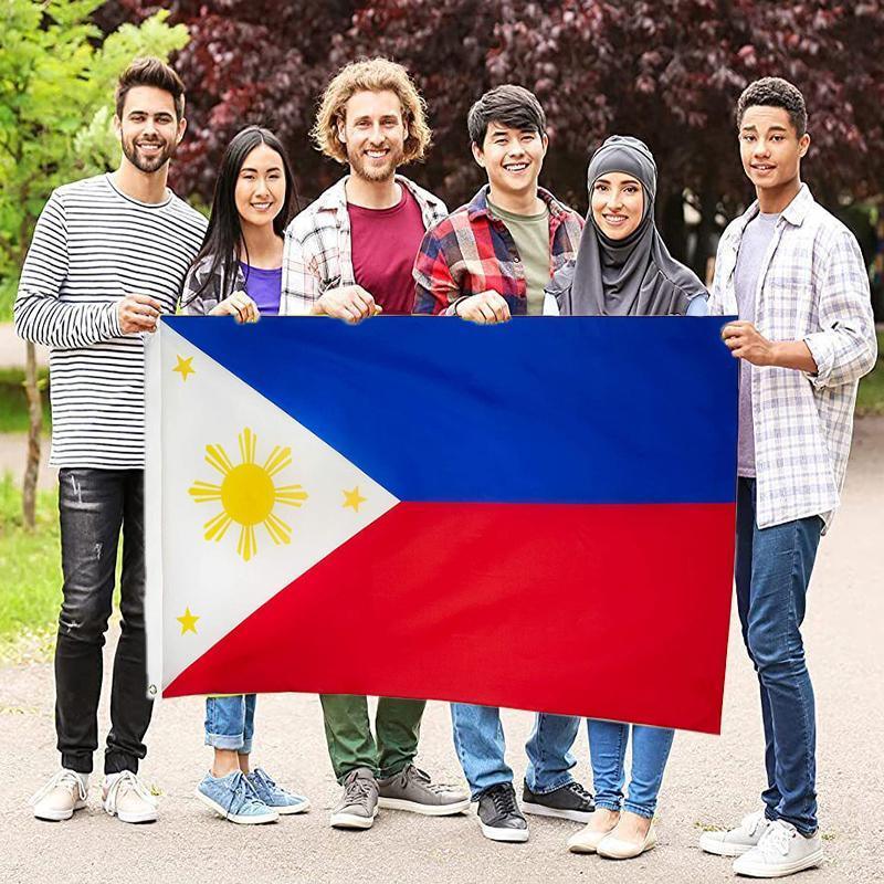 Large Philippines Flag 90 x 150 cm Outdoor Indoor Polyester with Eyelets