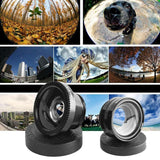 Wide Angle Macro Fisheye Phone Camera Lens Kit For Iphone Samsung Black - Top-Down View