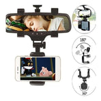 Rear View Mirror Phone Holder 360 Degree Rotation Car Mount for Smartphone