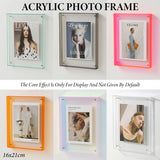 Acrylic Photo Frame Double-Sided Clear Display with Screw Mount – 16x21cm - Green