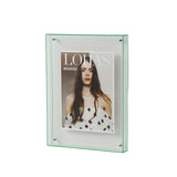 Acrylic Photo Frame Double-Sided Clear Display with Screw Mount – 16x21cm - Green - Rear View