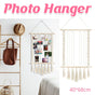Hanging Photo Display with 30 Wood Clips Macrame Cotton Rope Wall Hanging Picture