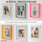 Acrylic Photo Frame Double-Sided Clear Display with Screw Mount – 16x21cm - Red