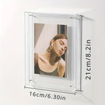Acrylic Photo Frame Double-Sided Clear Display with Screw Mount – 16x21cm - Red