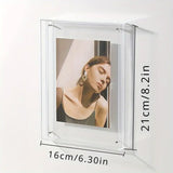 Acrylic Photo Frame Double-Sided Clear Display with Screw Mount – 16x21cm - Red - Side View
