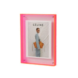 Acrylic Photo Frame Double-Sided Clear Display with Screw Mount – 16x21cm - Red