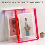 Acrylic Photo Frame Double-Sided Clear Display with Screw Mount – 16x21cm - Transparent