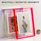Acrylic Photo Frame Double-Sided Clear Display with Screw Mount – 16x21cm - Transparent - Top-Down View
