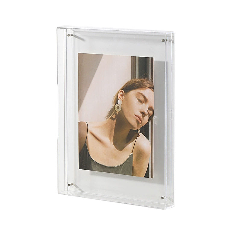 Acrylic Photo Frame Double-Sided Clear Display with Screw Mount ??16x21cm - Transparent