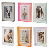 Acrylic Photo Frame Double-Sided Clear Display with Screw Mount – 16x21cm - Colorful - Front View