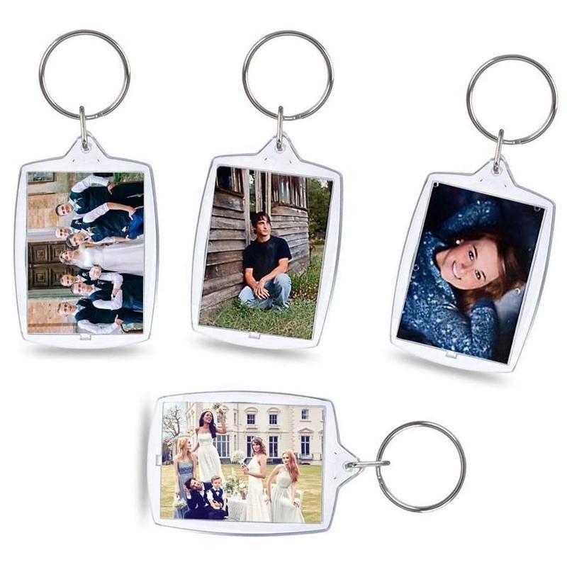 10PCS Clear Acrylic Photo Keyring - DIY Picture Frame Keychain Gifts