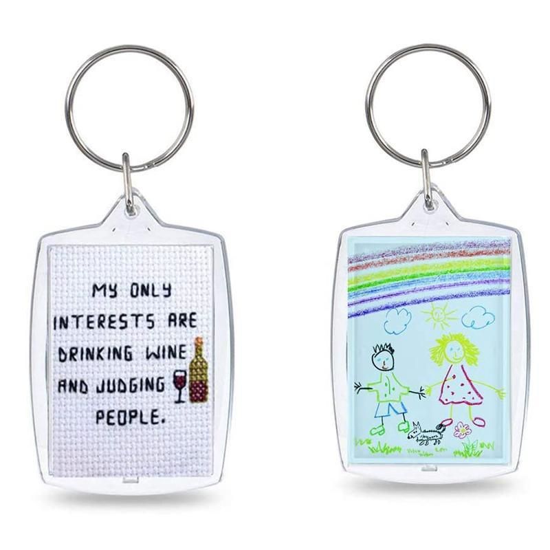 10PCS Clear Acrylic Photo Keyring - DIY Picture Frame Keychain Gifts