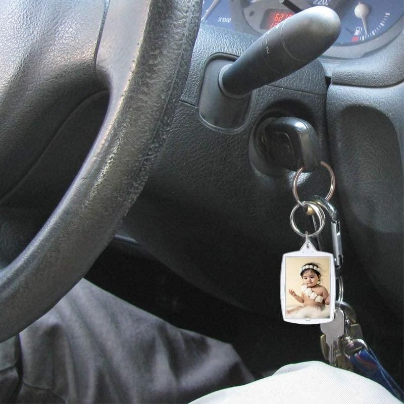 10PCS Clear Acrylic Photo Keyring - DIY Picture Frame Keychain Gifts