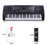 Transparent Keyboard Piano Stickers 88/61/54/49/37 Keys Sticker Note For Learner - Colourful - Side View