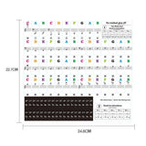 Transparent Keyboard Piano Stickers 88/61/54/49/37 Keys Sticker Note For Learner - Colourful - 45-Degree Angle
