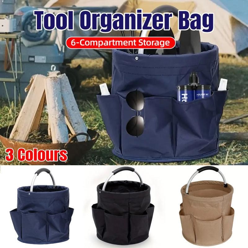 Portable Handheld Collapsible Tool Organizer Storage Box for Home Workshop Tools - Khaki