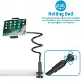 Adjustable Flexible Phone Tablet Holder with Clamp for Bed Desk Mount Use - Pink - Rear View