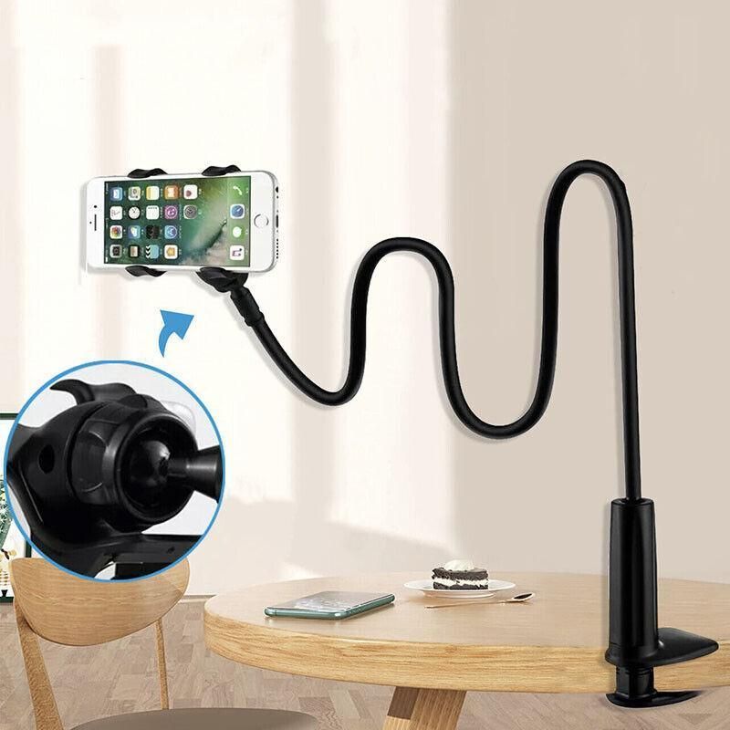 Adjustable Flexible Phone Tablet Holder with Clamp for Bed Desk Mount Use - Pink