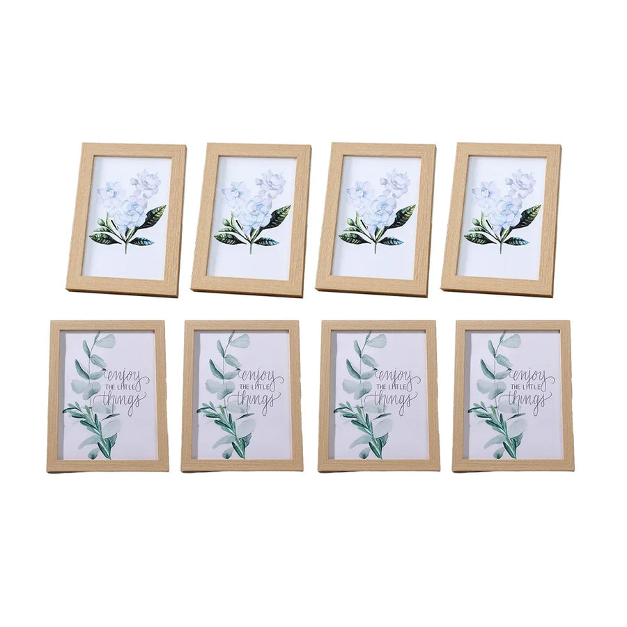 Photo Frame Display Stand Set DIY Wooden Picture Holder 8PCS Desktop Decoration