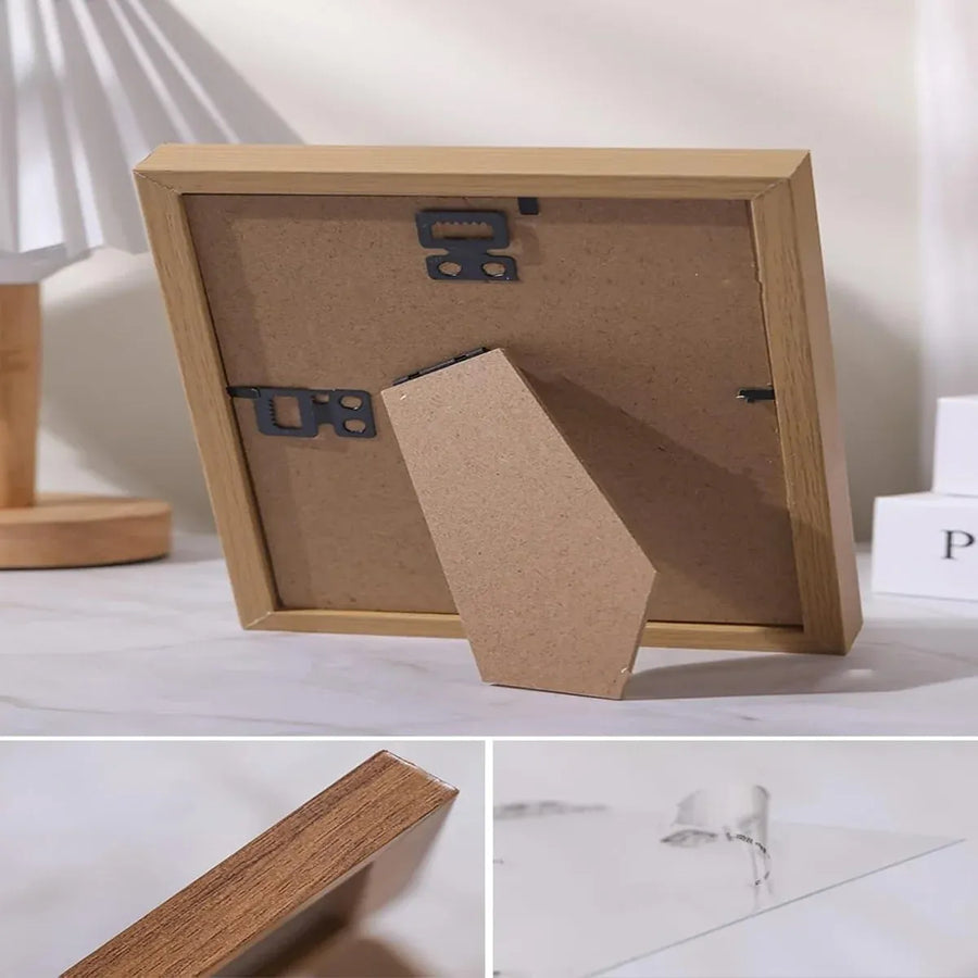 Photo Frame Display Stand Set DIY Wooden Picture Holder 8PCS Desktop Decoration