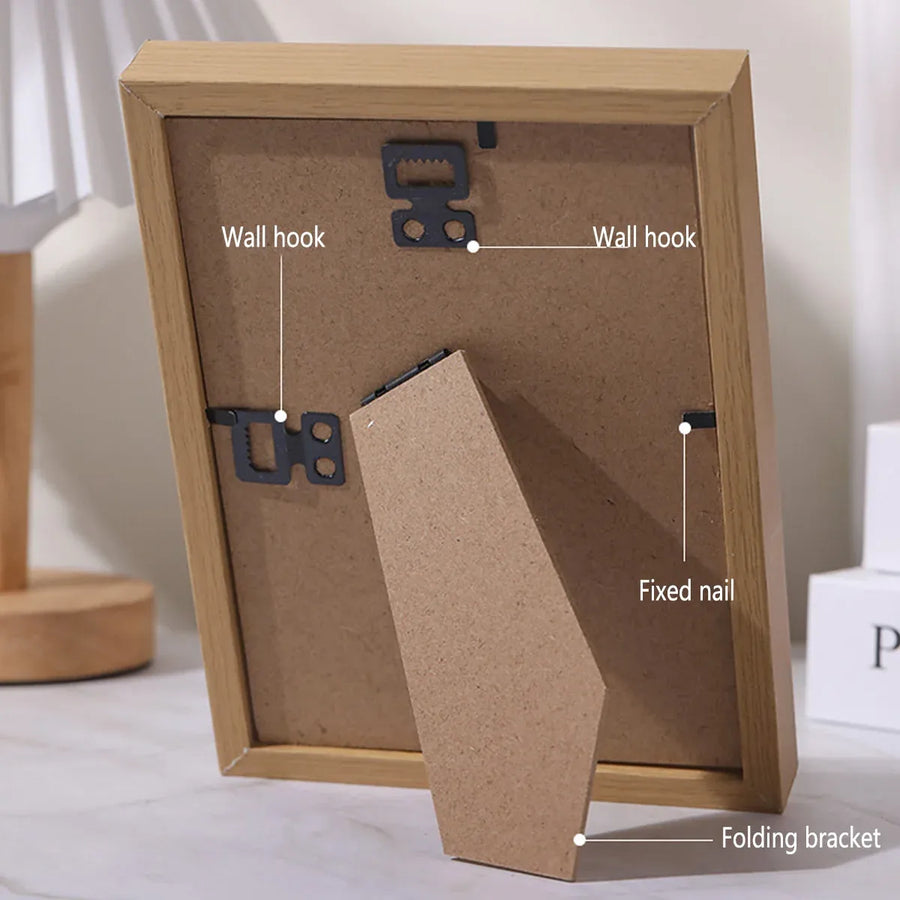 Photo Frame Display Stand Set DIY Wooden Picture Holder 8PCS Desktop Decoration