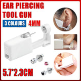 Disposable Sealed Ear Piercing Gun Kit Tool With 316L Stud Bone With Gem 1Pc - White