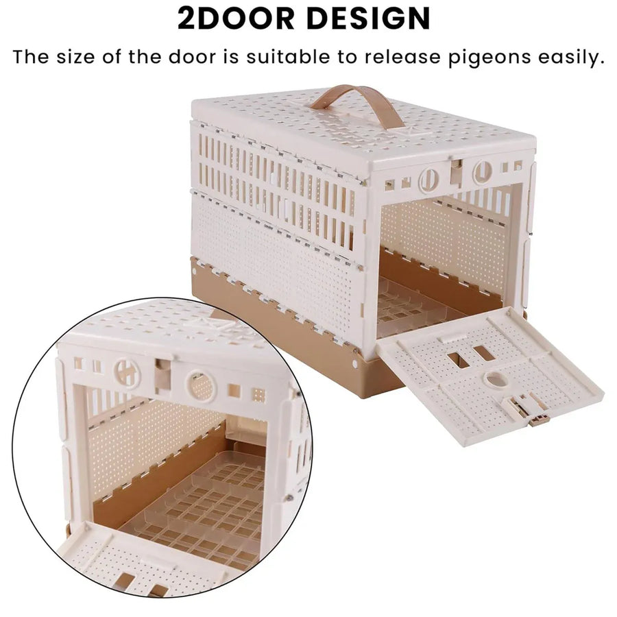 Pigeon Cage Foldable Plastic Homing Pigeon Crate Carrier Training Transport Box