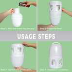 3L Pigeon Drinker White Plastic Drinking Pot Carrier Bird Water Dispenser Feeder