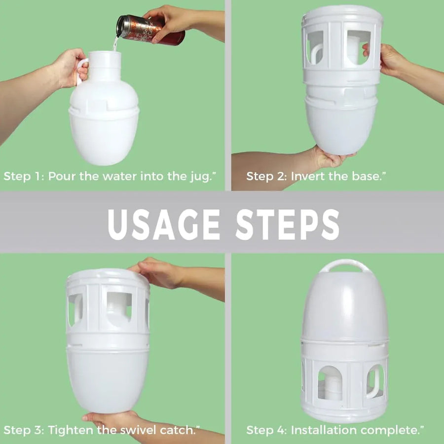 3L Pigeon Drinker White Plastic Drinking Pot Carrier Bird Water Dispenser Feeder