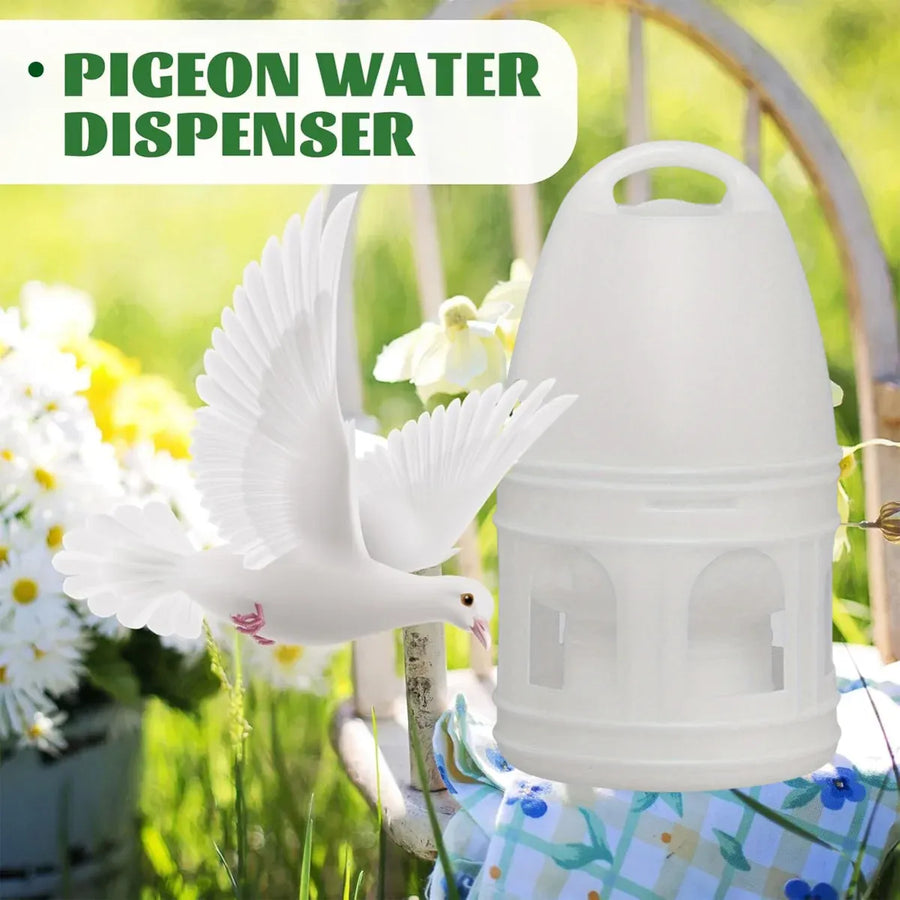 3L Pigeon Drinker White Plastic Drinking Pot Carrier Bird Water Dispenser Feeder