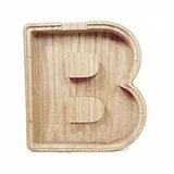 Wooden Piggy Bank Funny Letter or Guitar Coin Saving Money Box A–Z Gift Idea - B