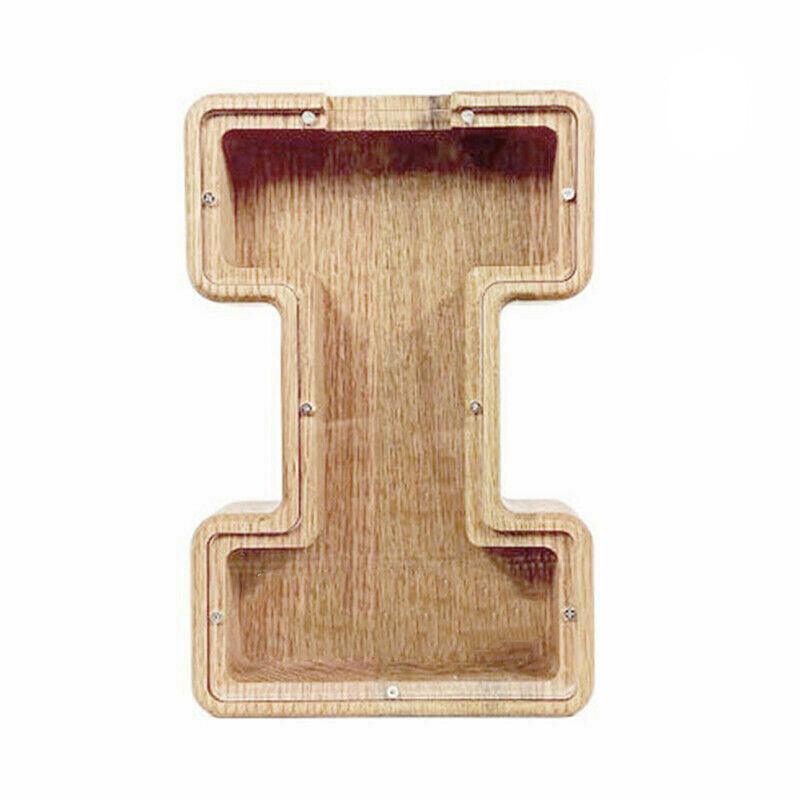 Wooden Piggy Bank Funny Letter or Guitar Coin Saving Money Box A–Z Gift Idea - B