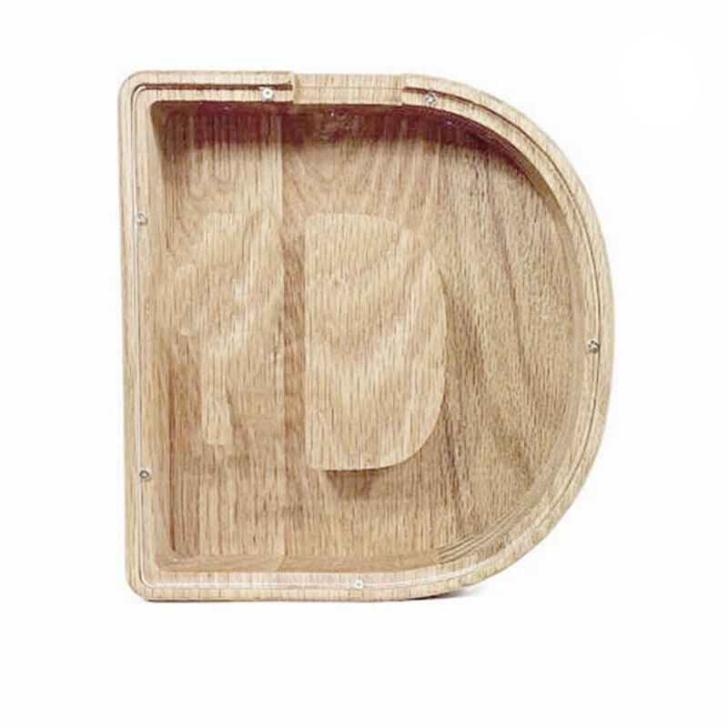 Wooden Piggy Bank Funny Letter or Guitar Coin Saving Money Box A–Z Gift Idea - C