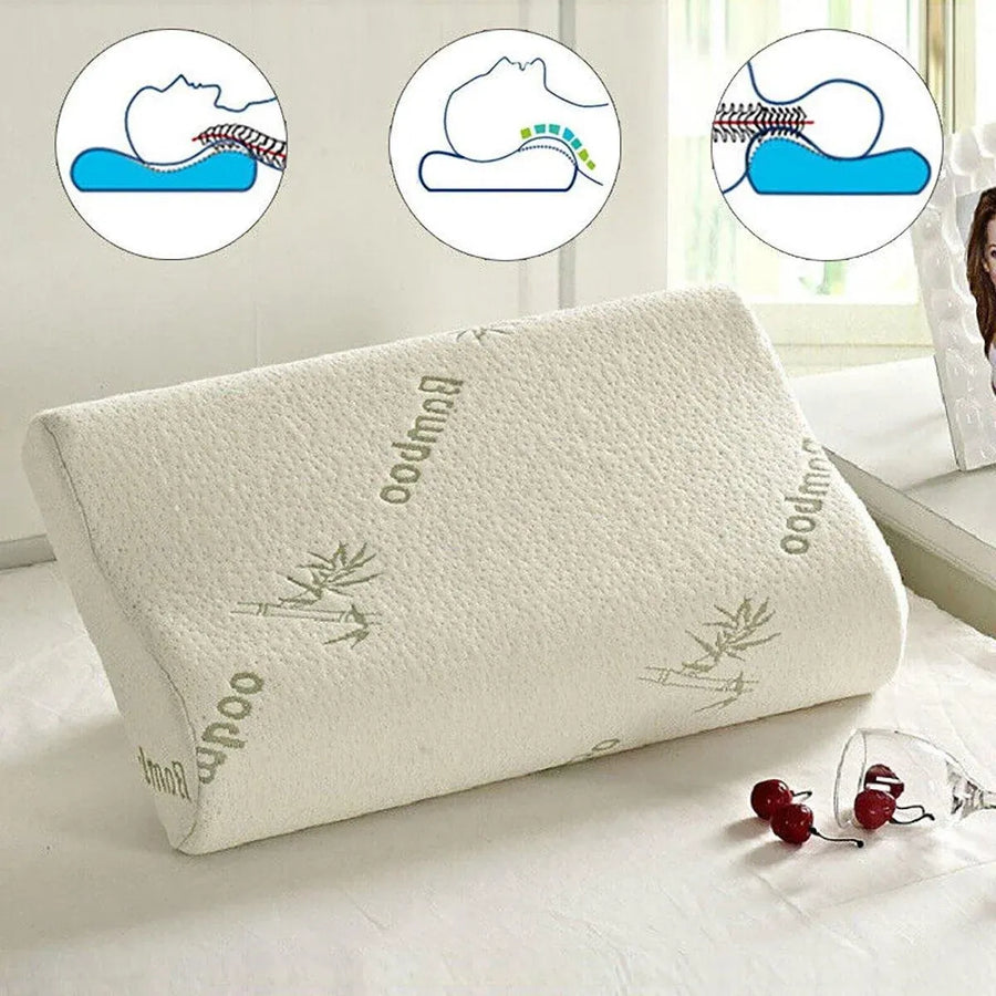 1/2PCS Memory Foam Neck Pillow Wavy Contour Slow Rebound Pillow - 60x40x12cm-1pc