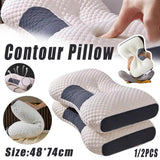 1/2X Contour Pillow Neck Support Orthopedic Cervical Pillow Anti Bacteria Sleep - 1PC