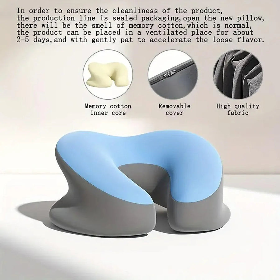 Universal Massage Table Face Cushion Pillow U Shape Head Face Down Rest Pillow - Blue